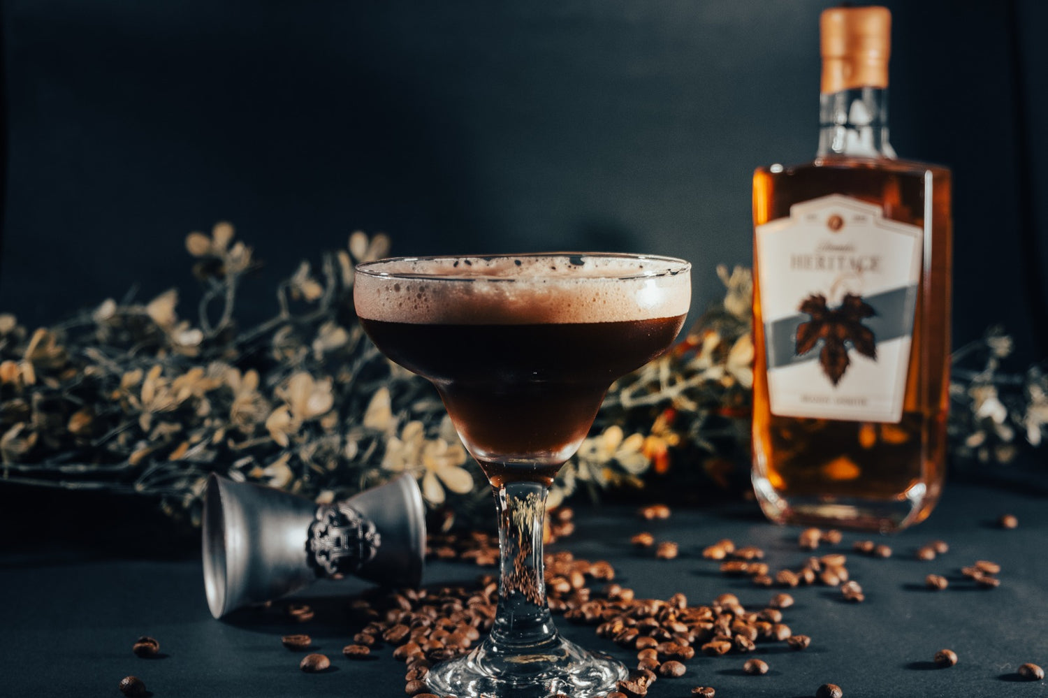 Heritage espresso martini, with chocolate shavings.